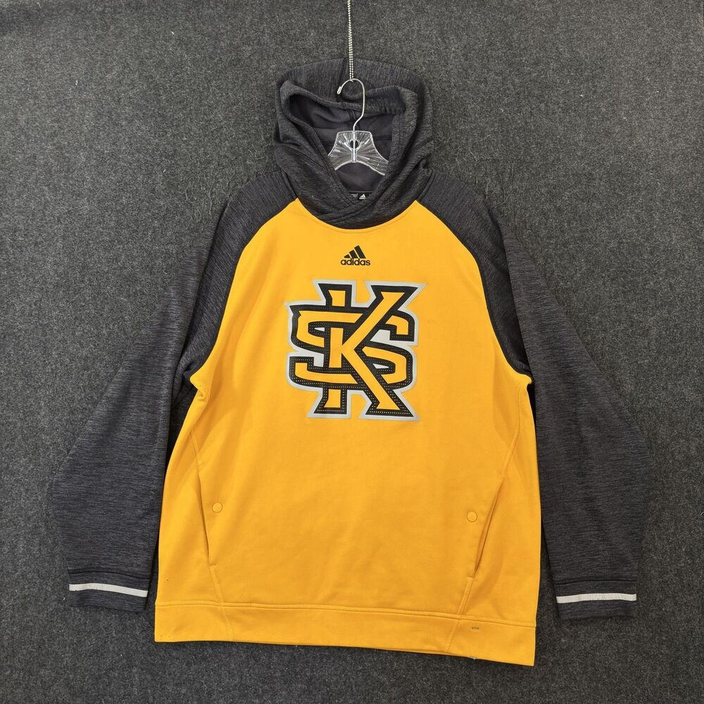 Kennesaw State Owls Hoodie Men's XL Gold Gray Adidas Sweatshirt Pullover